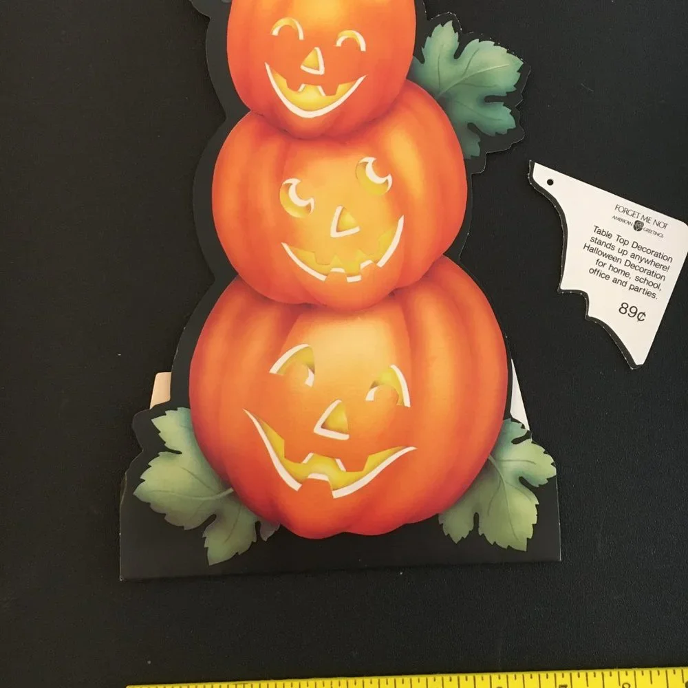 Halloween Decoration ONE Vintage Standing Die Cut Pumpkins American Greetings